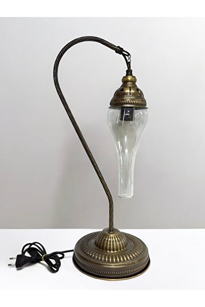 YILDIZ Eskitme Masaüstü Deveboynu Gaz Lambası | Dekoratif Otantik Masa Ve Komodin Lambası