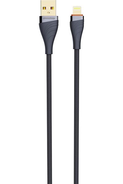 Glassology Braided Usb-a To Lightning 1m Cable, 18w Fast Pd Charge For Iphone 8–14 & Ipad Pro Grey