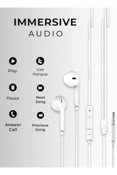 Glassology سماعات أذن سلكية مقاس 3.5 مم مع ميكروفون وصوت ستيريو وعالمية لأجهزة Ios وAndroid وPs4/5 وMac والمزيد.