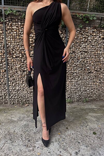 Safgiyim44 Gathered Detailed Evening Dress