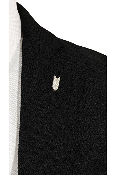 BLC Basic Line Co. Ok Tüyü Şeklinde Gümüş Gri Renk Zamak Metal Ceket Yaka Iğn...