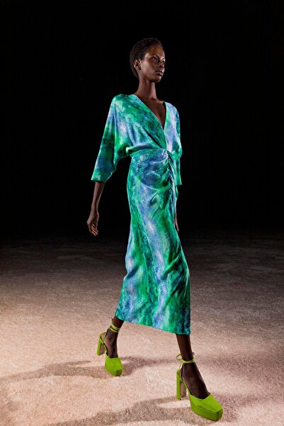 KAMEYA Φόρεμα με μοτίβο Cobra - Άνετο φόρεμα με ντραπέ