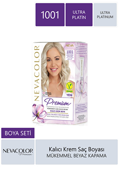 NEVA KOZMETİK Nevacolor Premium Kalıcı Krem Set Boya 1001 Ultra Platin