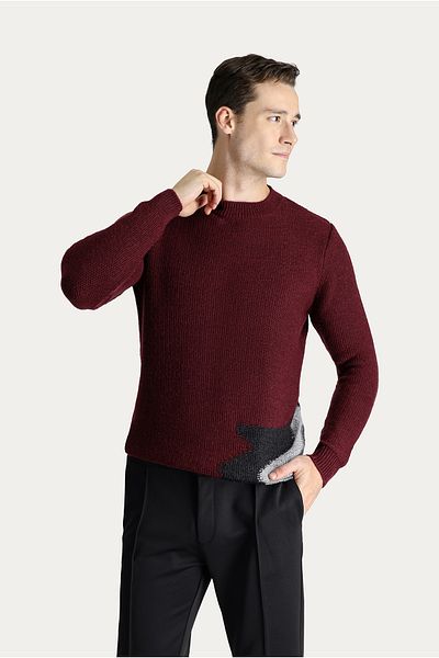 Kiğılı Crew Neck Slim Fit Slim Fit Woolen Patterned Knitwear Sweater