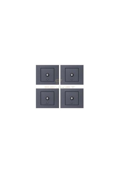 Tenda Ovivo Grano Smoked 4-Piece TV Socket Set - Connector and Frame Included