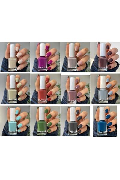Pastel 12'li Oje Seti Sevilen Renkler Mix (27,51,88,269,296,299,311,312,313,316,317,318) 90lı Islak Havlu