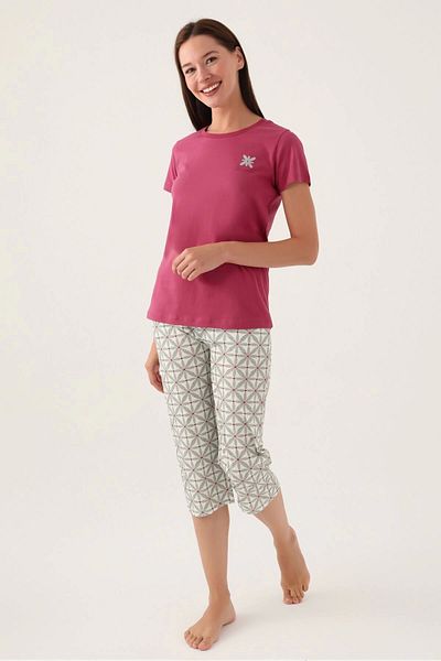 Arnetta Flower Purple Women's Capri Suit