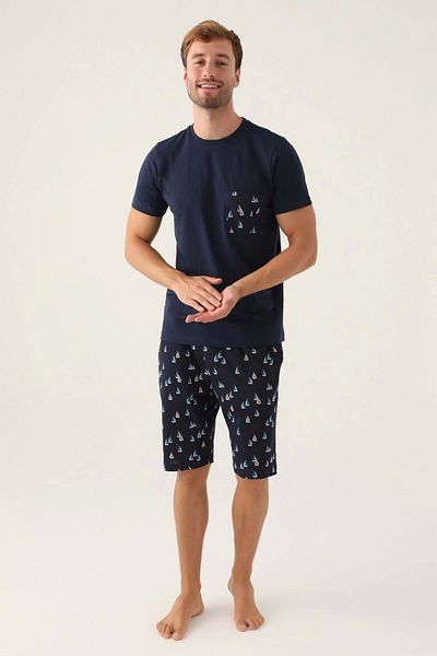 Arnetta Father Son Bermuda Suit - Navy Blue