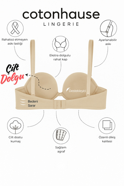 cotonhause Sutien nud dublu căptușit pentru femei Push-up33703501