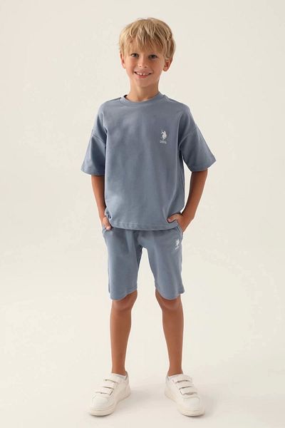 U.S. Polo Assn. Costum bermudă pentru băiat, drept bleumarin, licențiat U.S. Polo Assn
