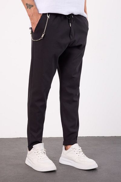 İLKCET MODA Μαύρο ελαφρύ, χαλαρή εποχική παντελόνι Jogger