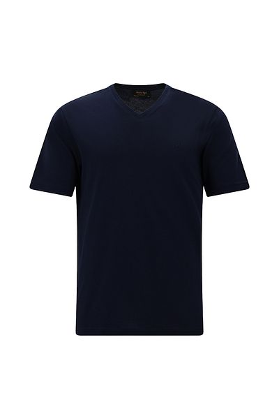 Abdullah Kiğılı V-Neck Regular Fit Embroidered Cotton T-Shirt