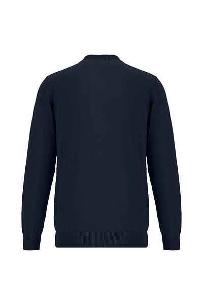 Abdullah Kiğılı Bato Collar Regular Fit Zippered Patterned Cotton Cashmere Knitwear Sweater
