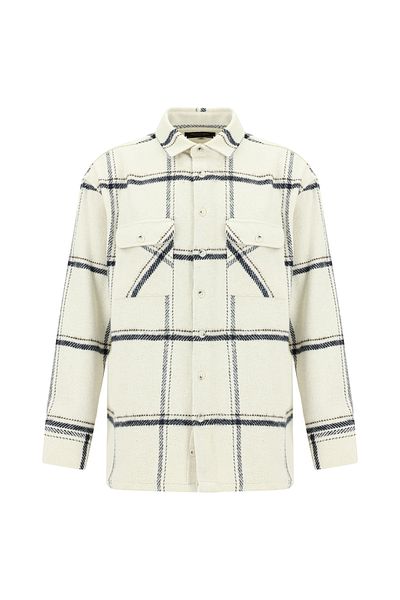 Abdullah Kiğılı Long Sleeve Oversize Cotton Plaid Shirt