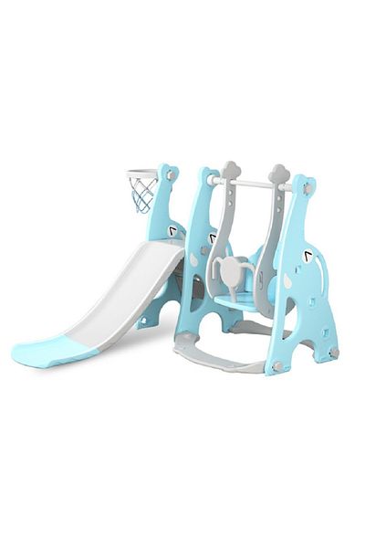 FULLJOY Slide with swing, climbing ladder and basketball ring 4*1, 123*115*95 cm