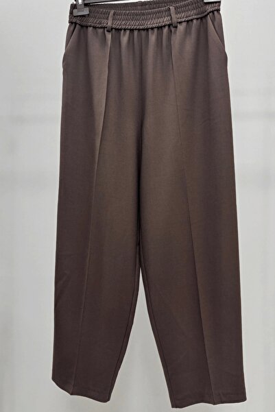 Sentez Angel Elastic Waist Bridge Trousers Brown 5583