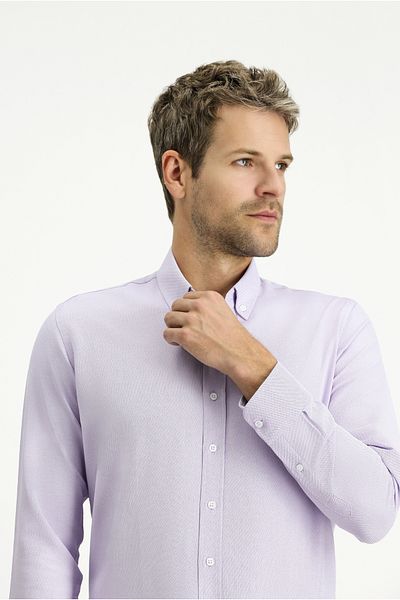 Kiğılı Long Sleeve Slim Fit Button-Down Collar Oxford Cotton Easy-Iron Shirt