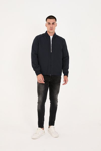 LEBS Men's Summer Coat with Zippered Bottom and Ribbed Bottom