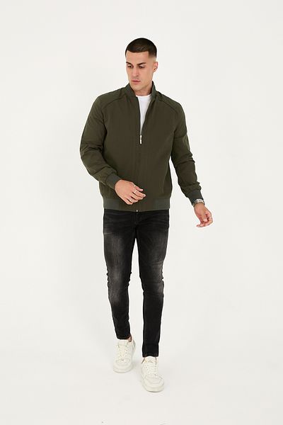 LEBS Men's Summer Coat with Zippered Bottom and Ribbed Bottom