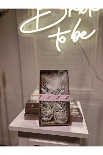 Anatolia Nedime Bilekliği inci bileklik tüylü bileklik Team Bride Ve Bride 10 Adet Pleksi Yazılı