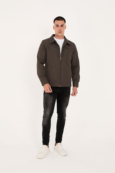 LEBS Men's Collar Ribbed Summer Coat
