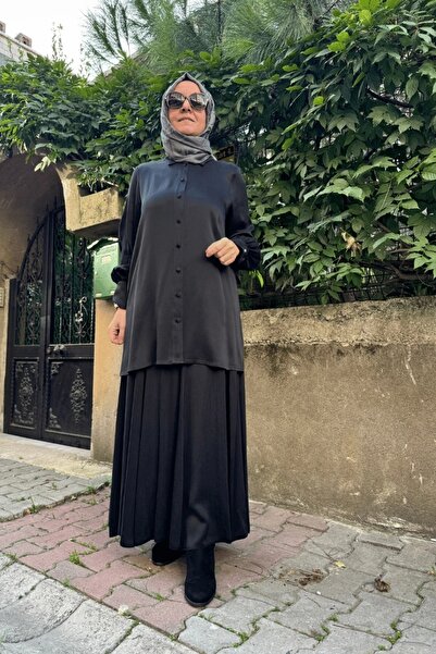 MISS DALIDA Black Cupro Shirt - Model T25K-3001