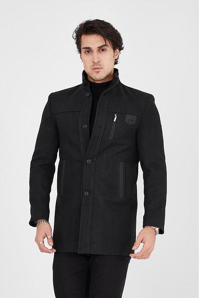 LEBS Ezel Stand Collar Men's Cashmere Coat