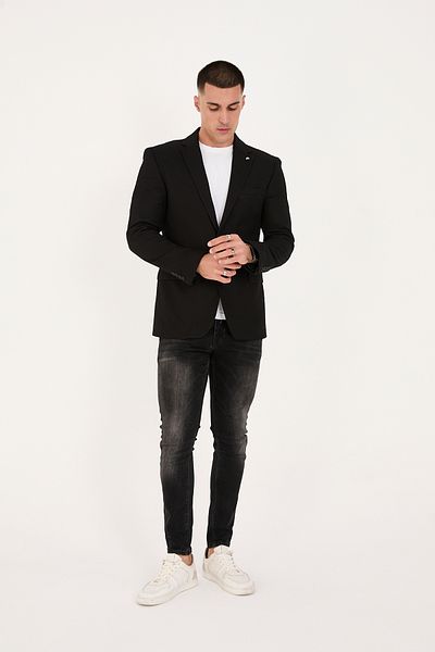 LEBS Lycra Knitted Fabric Slim Fit Men's Jacket