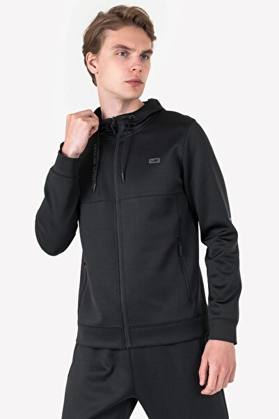 Lescon Siyah Erkek Fermuarlı Kapüşonlu Sweatshirt 23N-1133