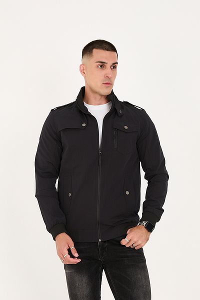 LEBS Men's Stand Collar Zippered Summer Coat