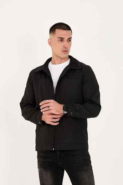 LEBS Men's Collar Ribbed Summer Coat