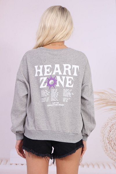Aslında Look Sweat scris Heart Zone