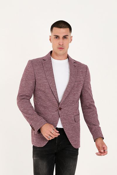 LEBS Lycra Knitted Fabric Slim Fit Men's Jacket