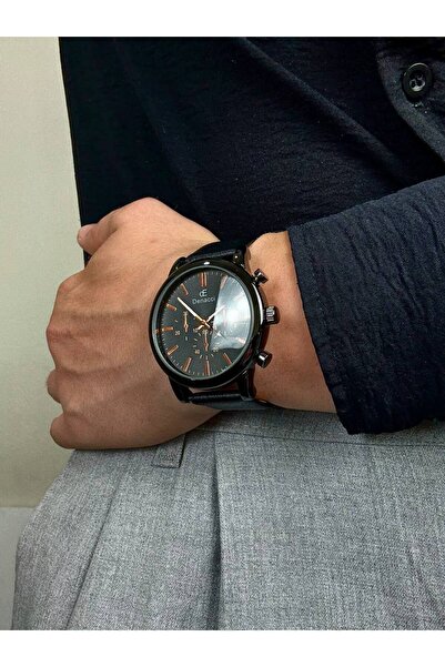 Arvens Denacci Old Money Erkek Kol Saati Siyah Ekran Deri Kordon Sağlam Çelik Kasa Renk Atmaz Kararmaz