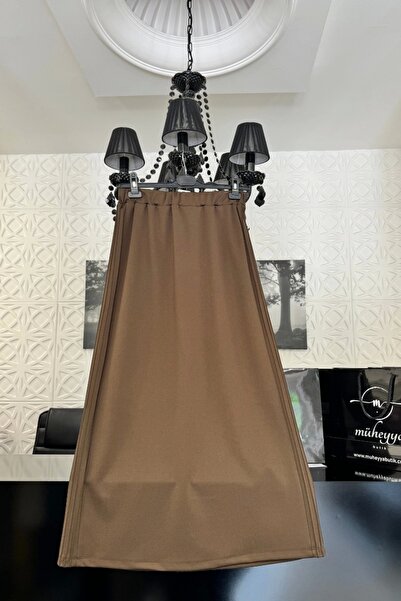 Ghisa Ribbed Side Detailed Brown Skirt - 4YGSETK5222