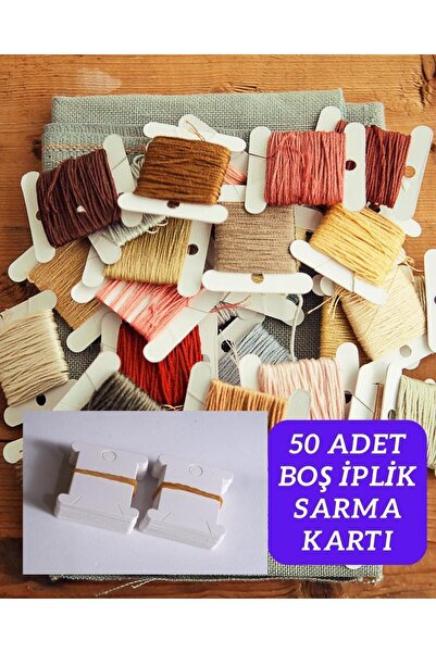 Eskişehir hobi sanat 50 Adet Karton İplik Sarma Kartı Muline İplik Sarma Kartı