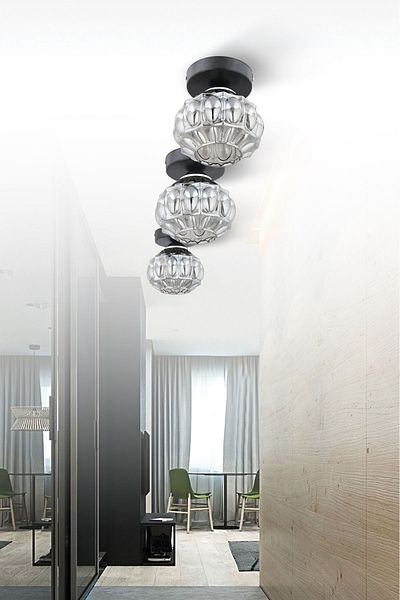 ESSLİGHT Diamond Single (Smoked Glass) Entrance Hall Chandelier