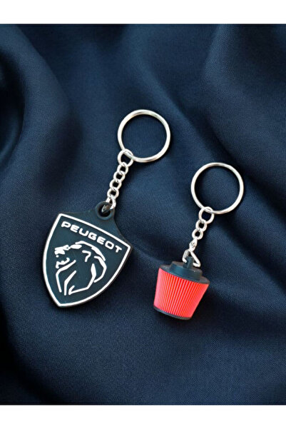 multiogz Peugeot Logo Keychain & Turbo Air Filter Keychain – Special Design for Car Enthusiasts