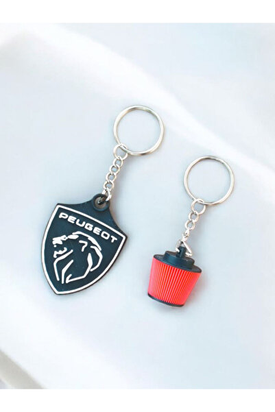 multiogz Peugeot Logo Keychain & Turbo Air Filter Keychain – Special Design for Car Enthusiasts