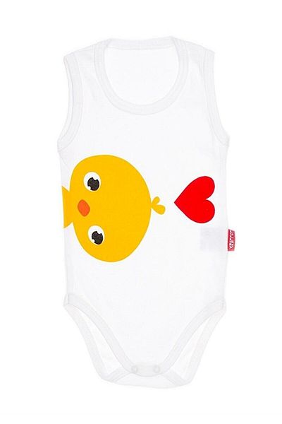 Lullaby Cotton Heart Chick Strap Snap Fastener Baby Bodysuit