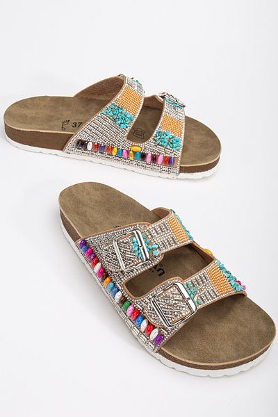 Polomia Comfort Ορθοπεδικές παντόφλες Eva Sole Comfort Stone Diamond Embroidered Agnes Ball Daily