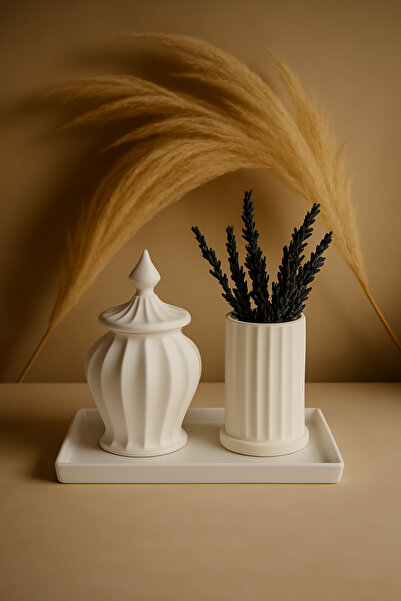 ACRX Minimal Vazo Seti - Dekoratif Masa Üstü Vazo Seti