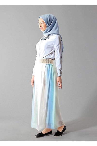 TRENDTESETTÜR Γυναικεία Πράσινη T 5183 Lafaba Degradeli Chiffon Φούστα