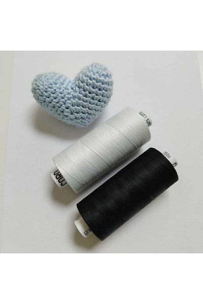Corona 500 Meters Black and White Cotton Sewing Thread (2 Pcs)