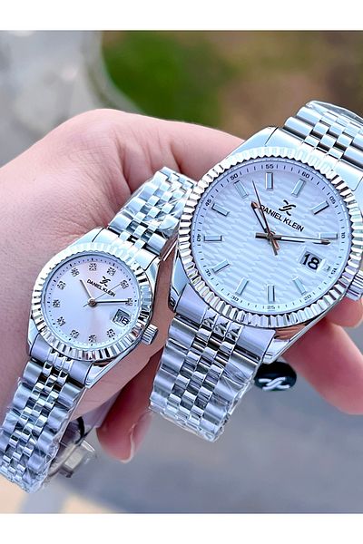 Daniel Klein Steel Cord Couple Special 3 Atm Water Resistant Couple Watch Cf.Dk.10010.1