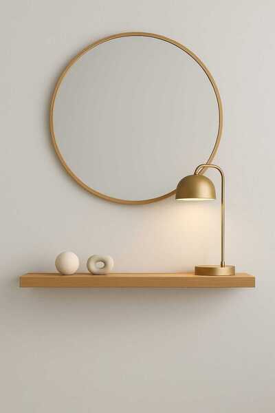 yankı-byeg 70 Cm Safir Meşe Mdf Gizli Bağlantı Duvar Rafı Dresuar Dekoratif Raf