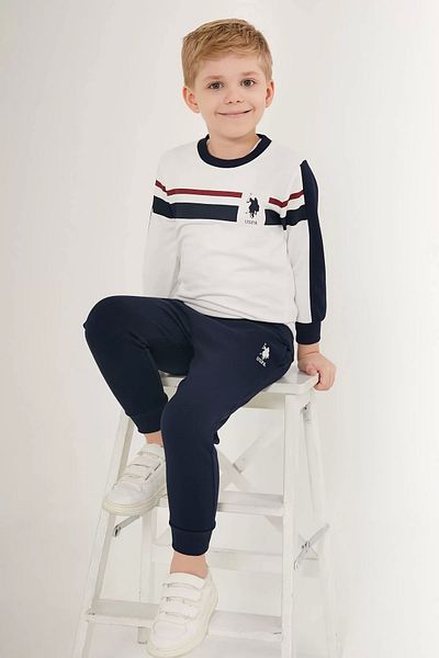 U.S. Polo Assn. BAZA. Set de trening pentru băiat alb Polo Assn Detail