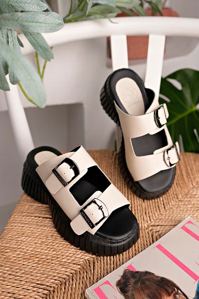 NOSEY SHOES PERA MODEL PIELE GENUINA CREAM CATARAMA TALPA GROASA PAPUCI DE ZI CU ZI FEMEI