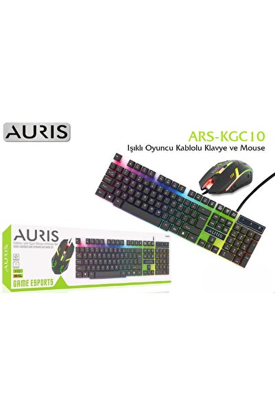 Auris Kablolu ışıklı oyun klavye mouse