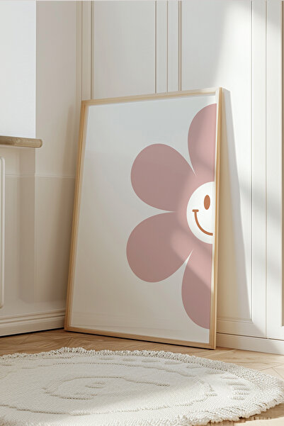 Home 3'lü Gülen Yüzlü Çocuk Odası Baskısı, Papatya Duvar Sanatı, Çerçevesiz Poster seti